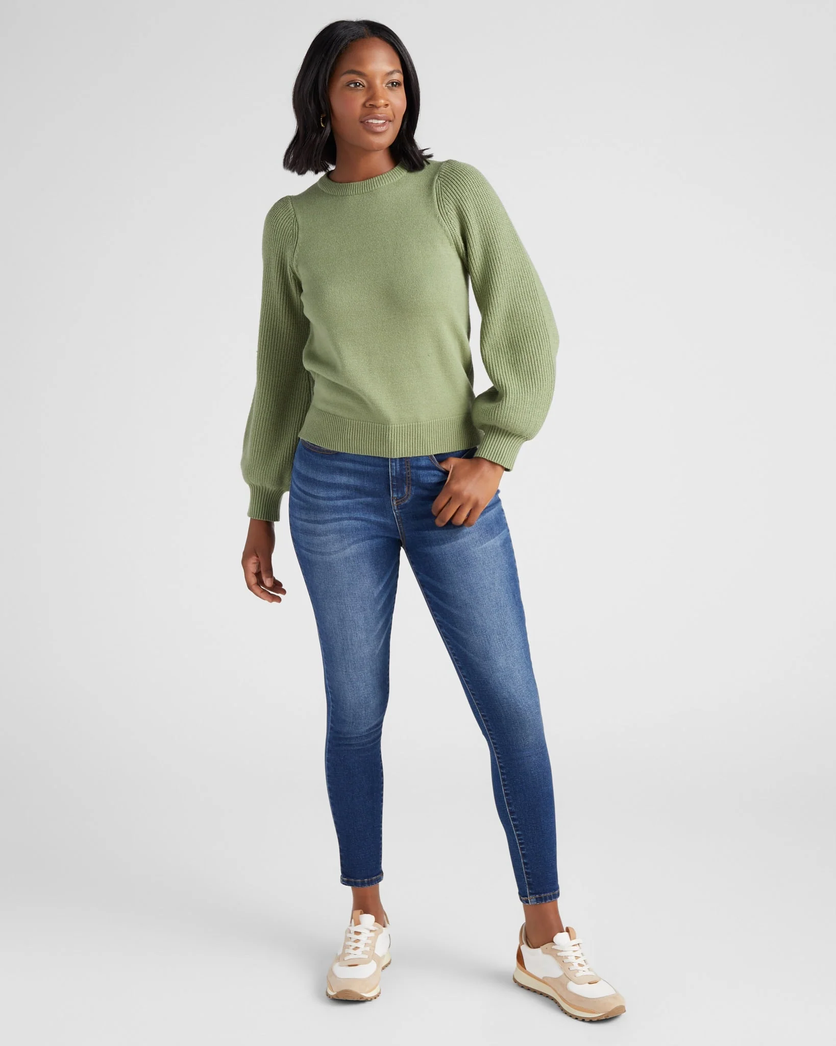 Pacific Puff Shoulder Crew Neck Sweater - Image 12