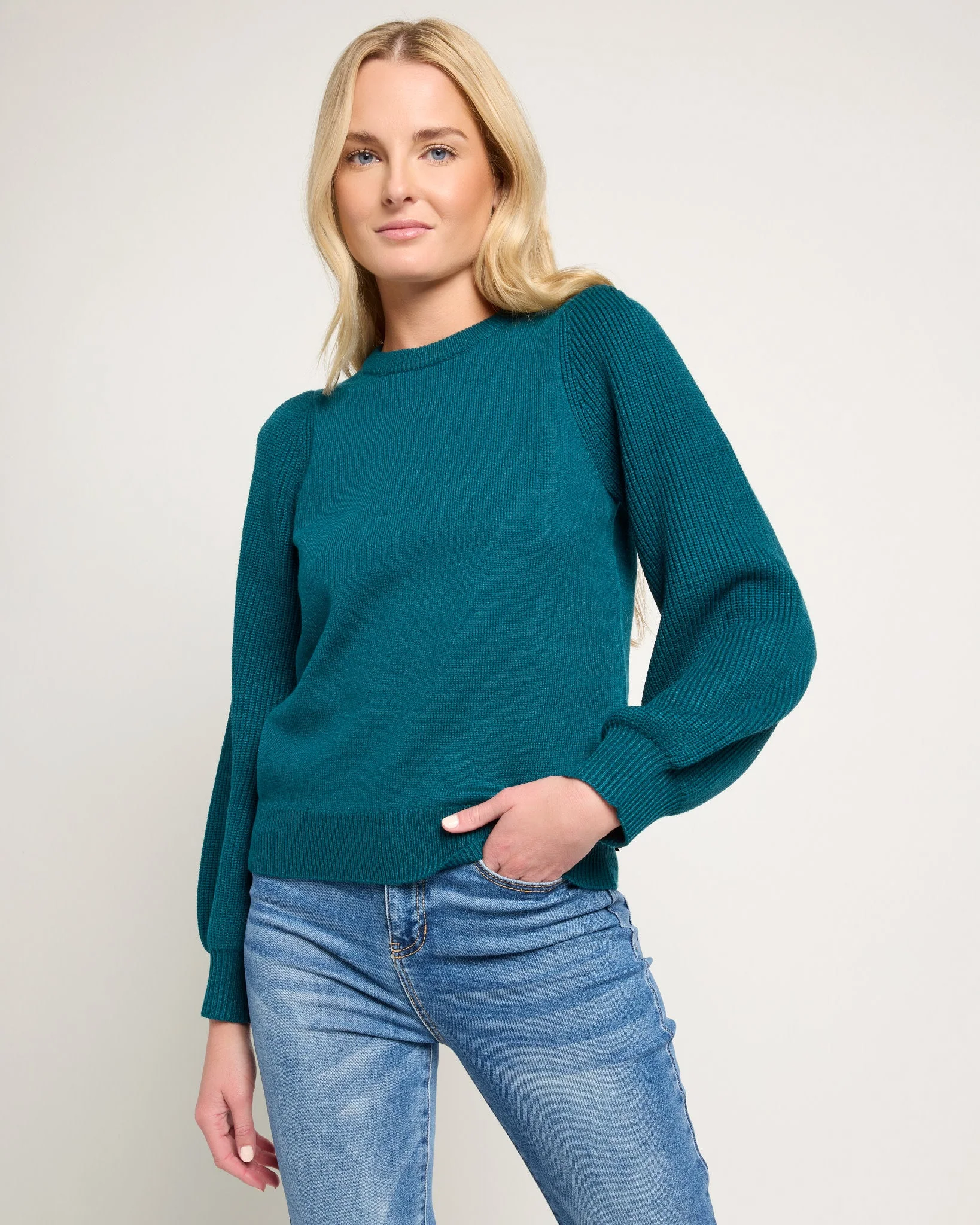 Pacific Puff Shoulder Crew Neck Sweater - Image 13
