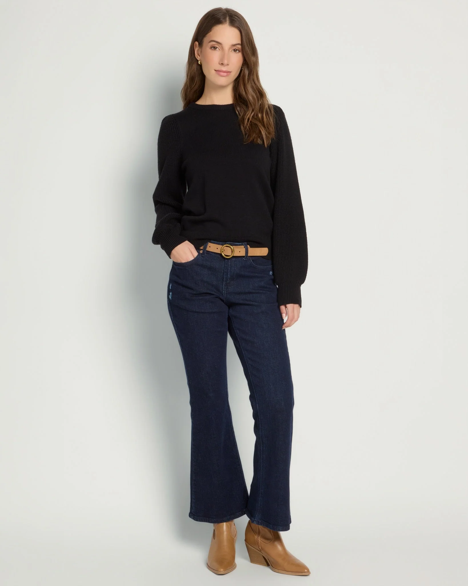 Pacific Puff Shoulder Crew Neck Sweater - Image 4