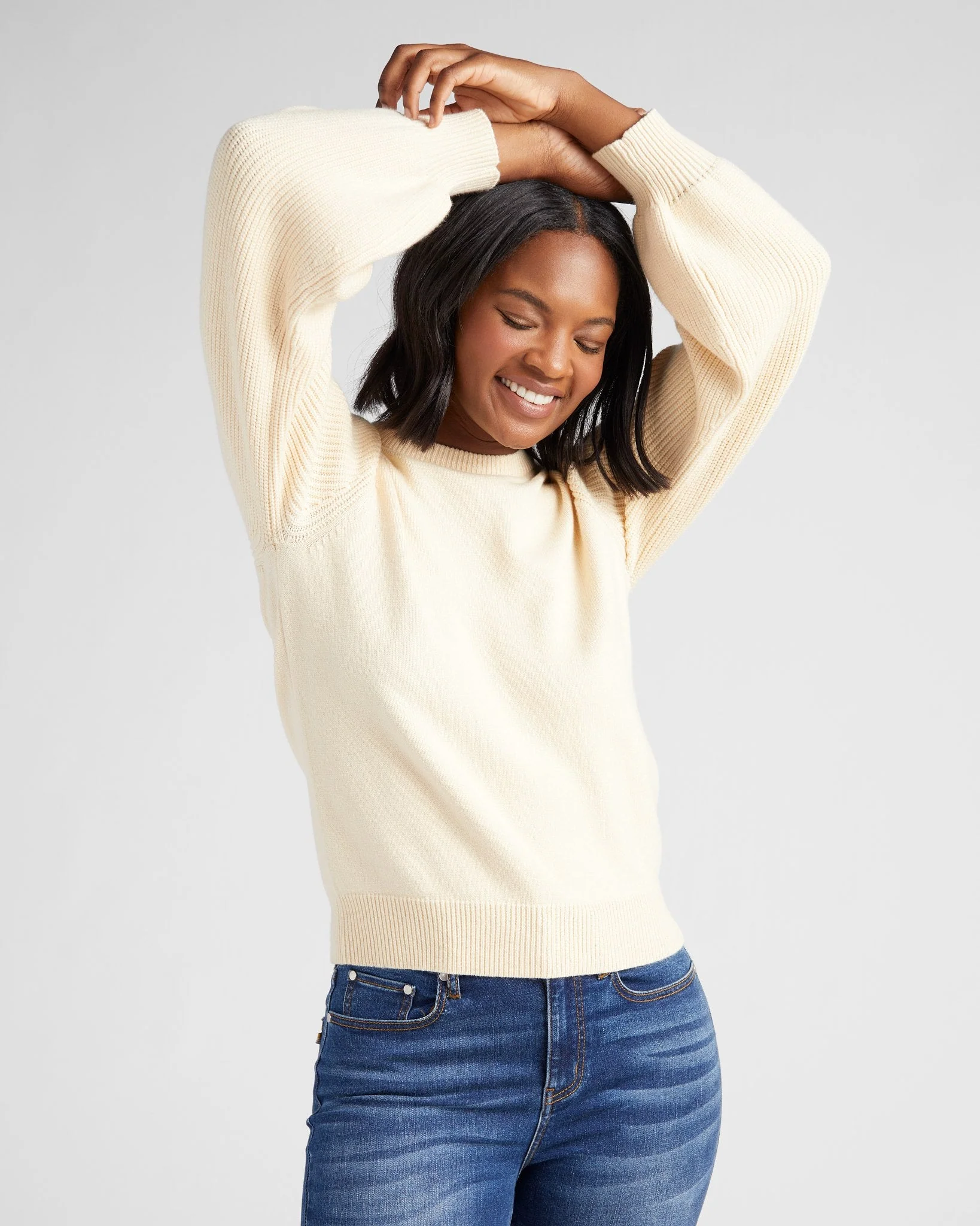 Pacific Puff Shoulder Crew Neck Sweater - Image 5