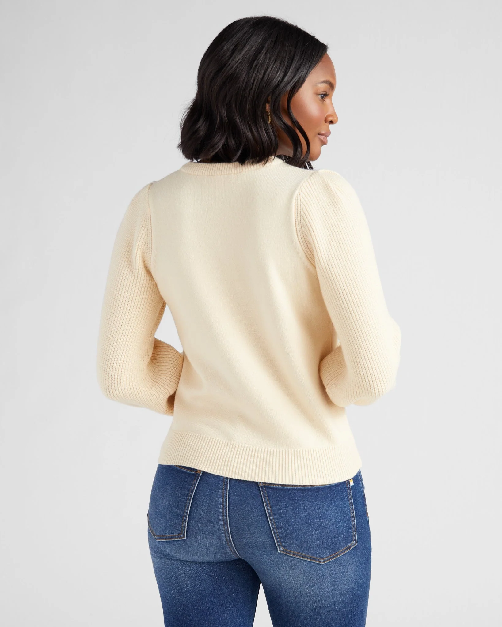 Pacific Puff Shoulder Crew Neck Sweater - Image 6