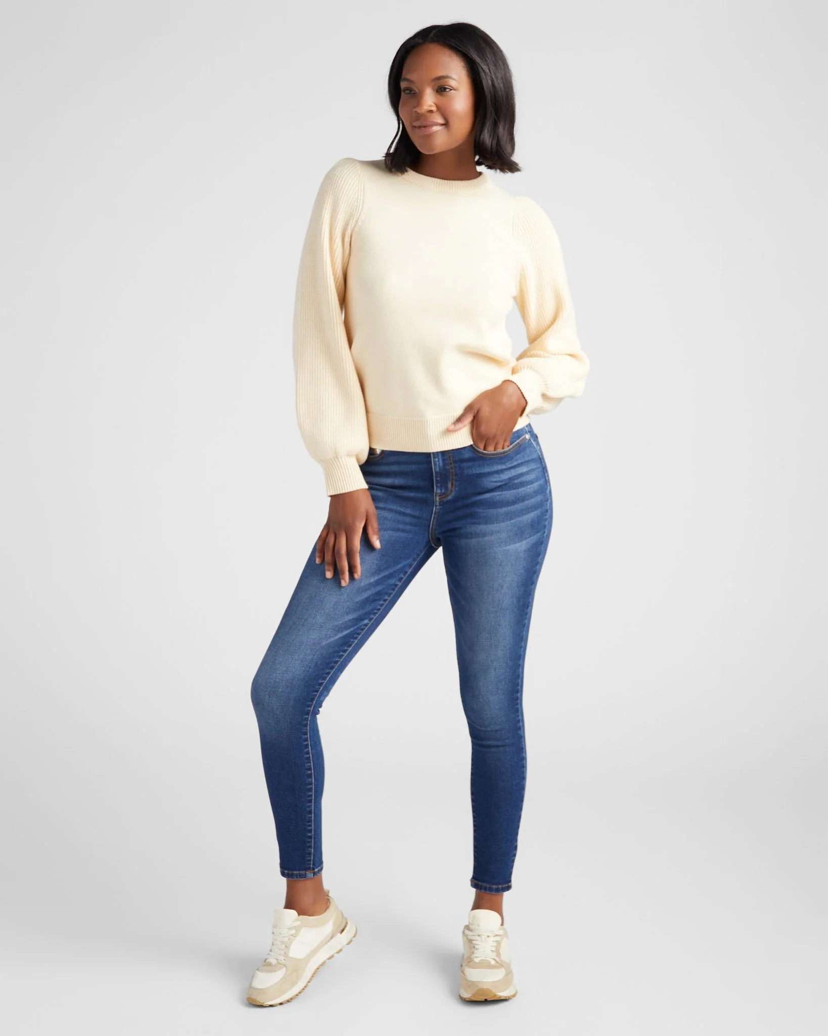 Pacific Puff Shoulder Crew Neck Sweater - Image 8