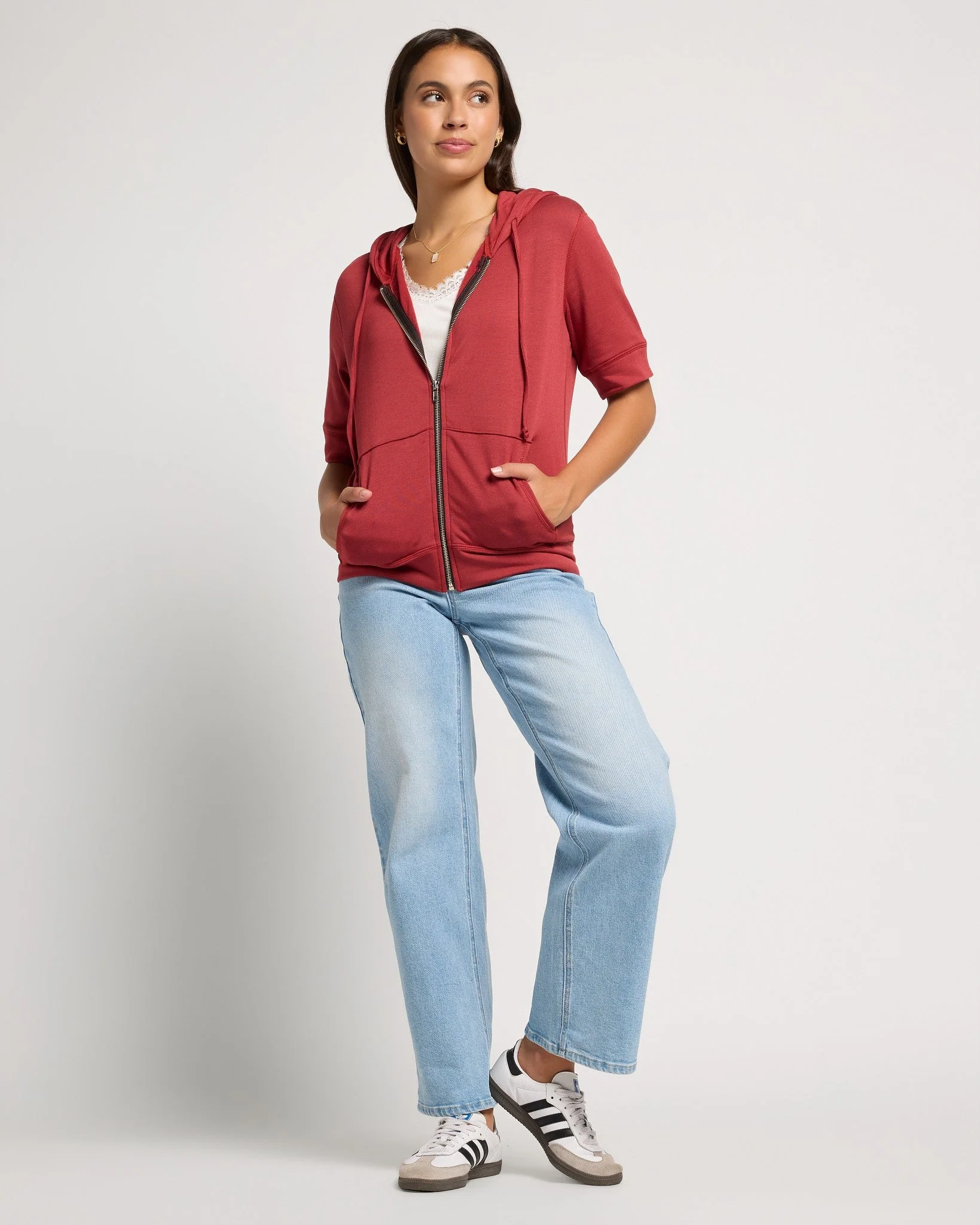 Short Sleeve Zip Hoodie - Image 10