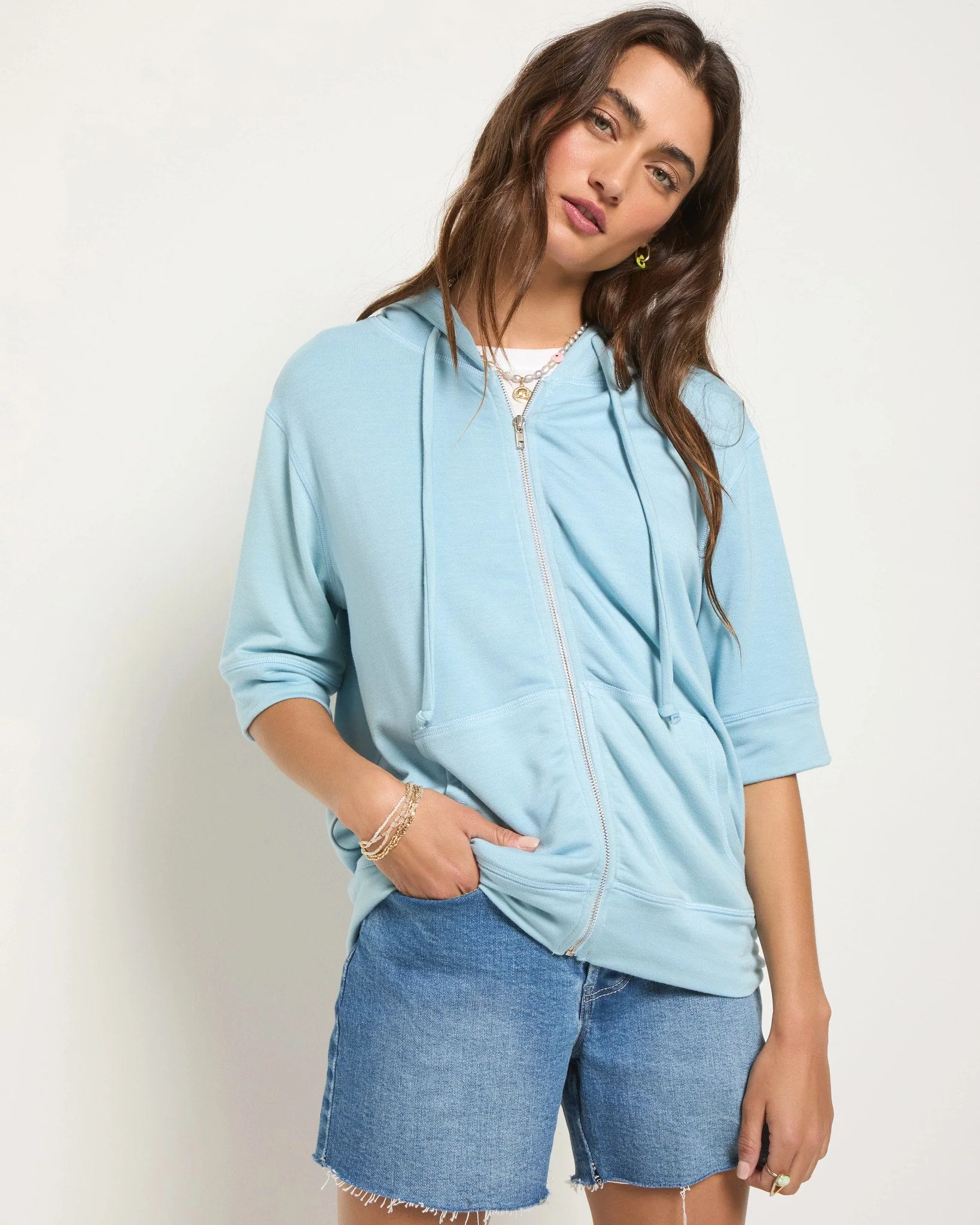 Short Sleeve Zip Hoodie - Image 19