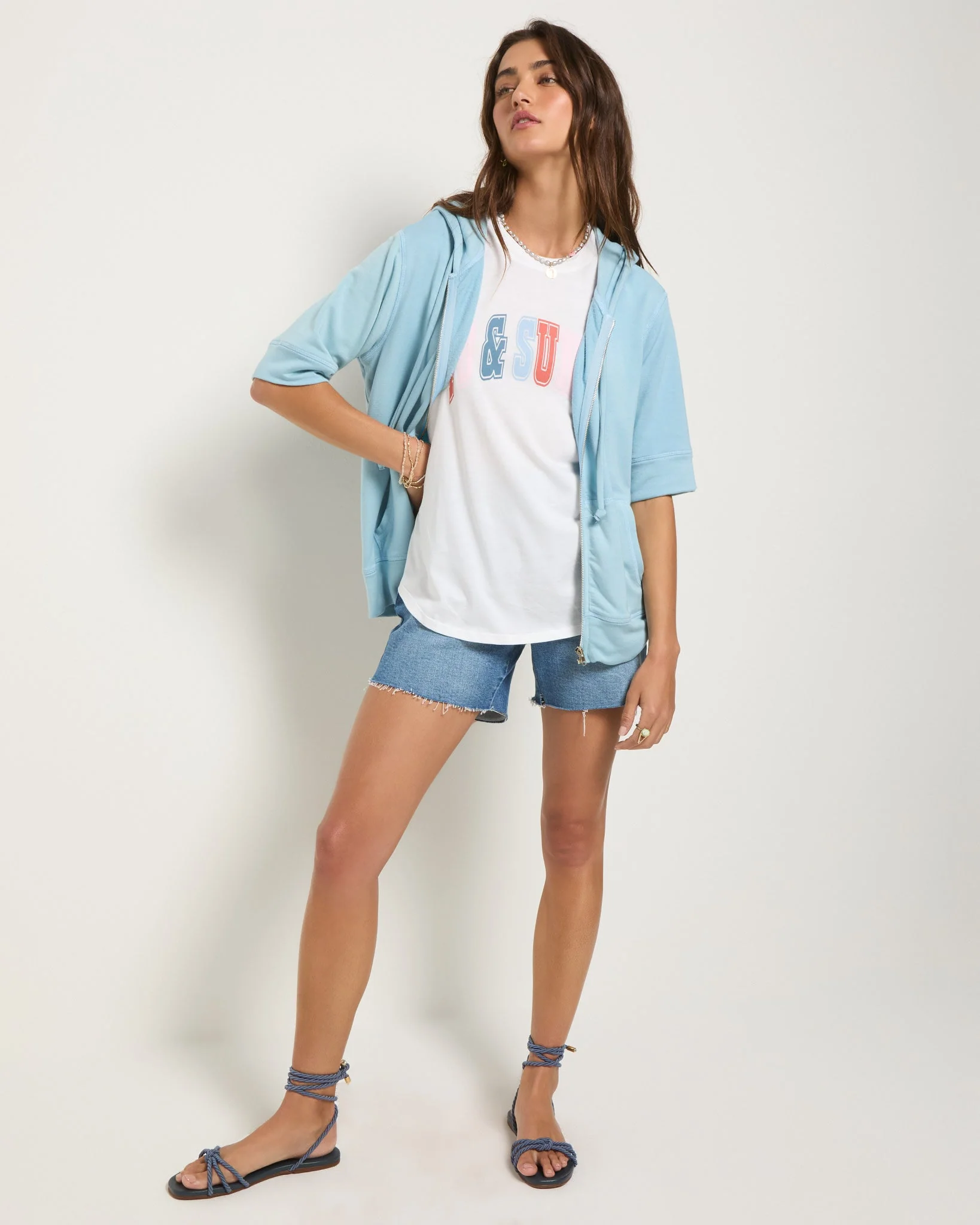 Short Sleeve Zip Hoodie - Image 20