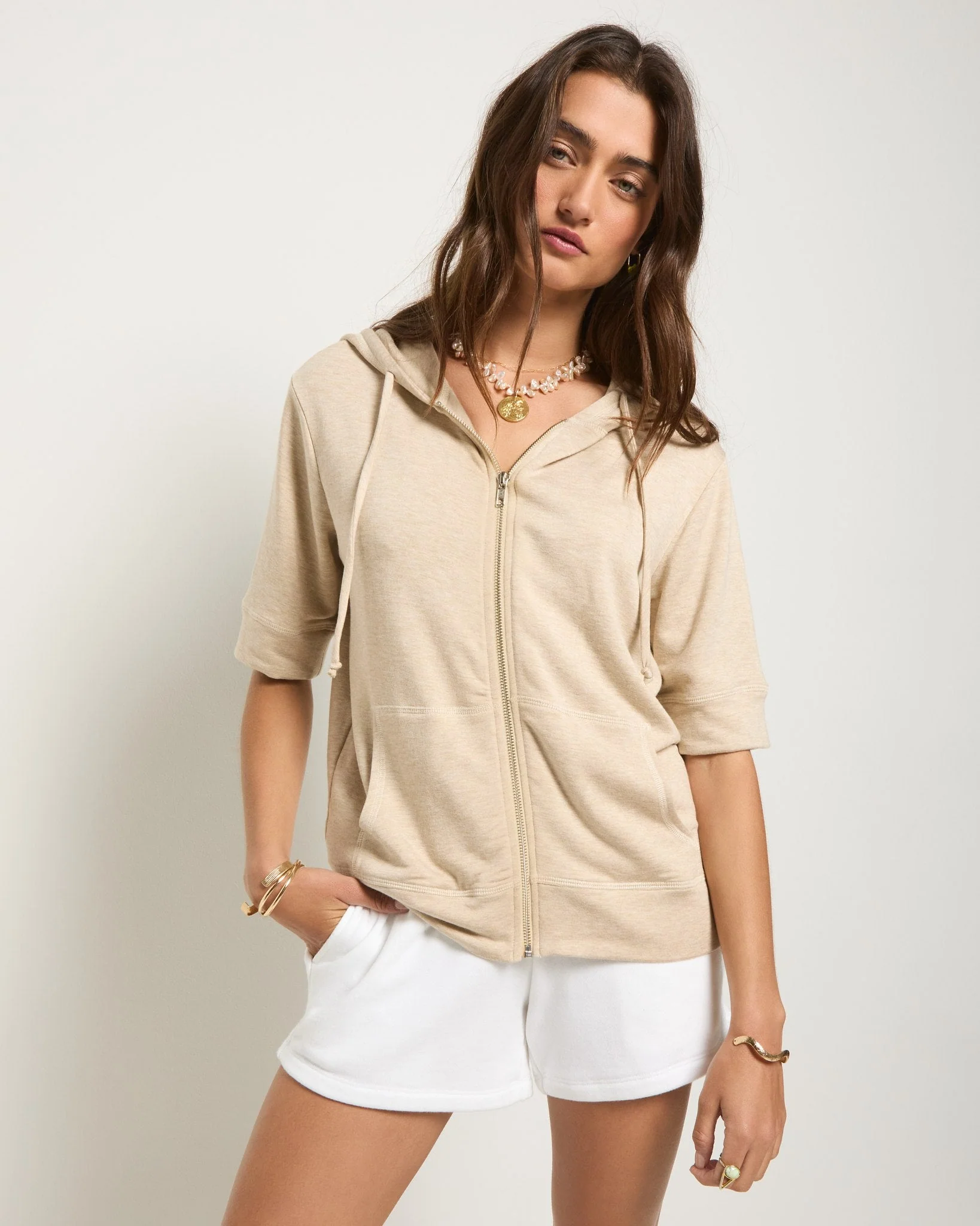 Short Sleeve Zip Hoodie - Image 24