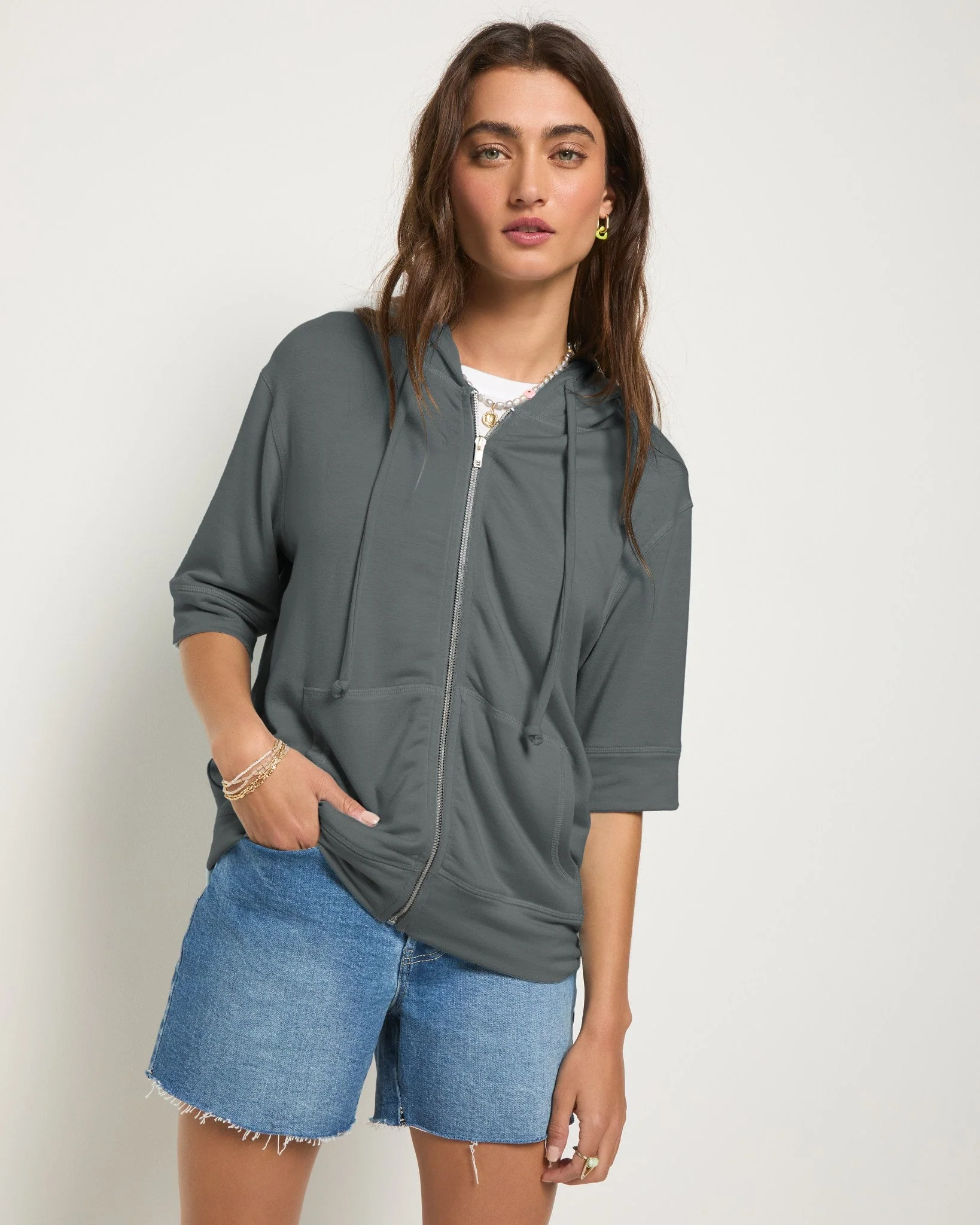 Short Sleeve Zip Hoodie - Image 25