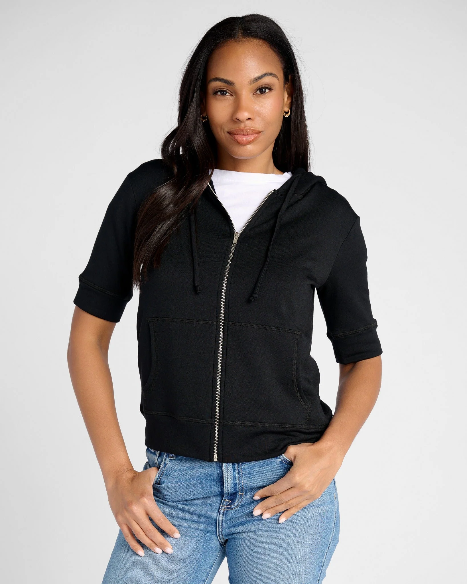 Short Sleeve Zip Hoodie - Image 30