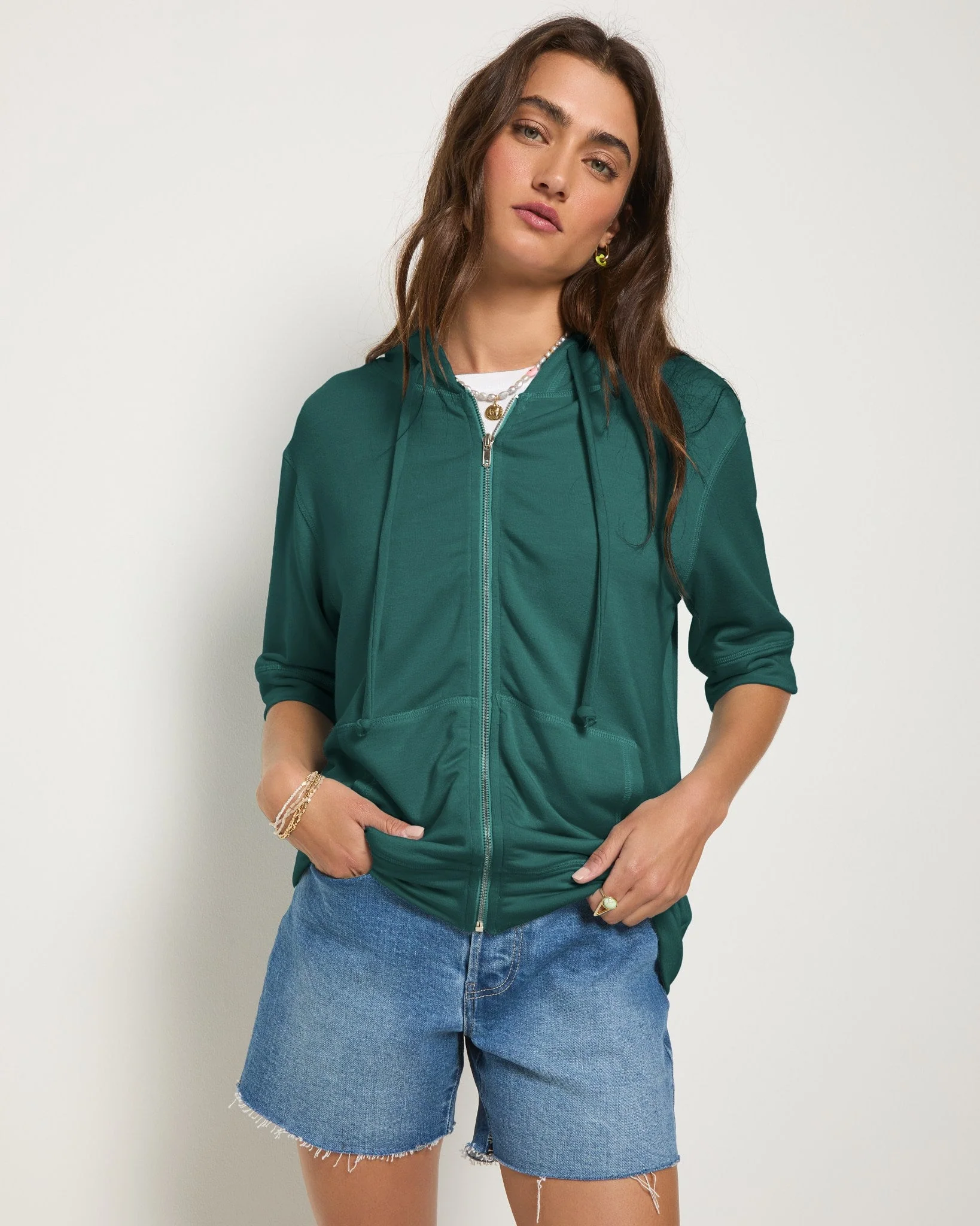 Short Sleeve Zip Hoodie - Image 39