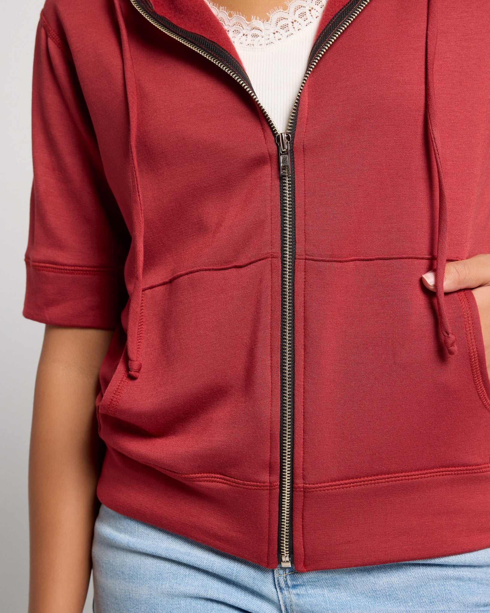 Short Sleeve Zip Hoodie - Image 9
