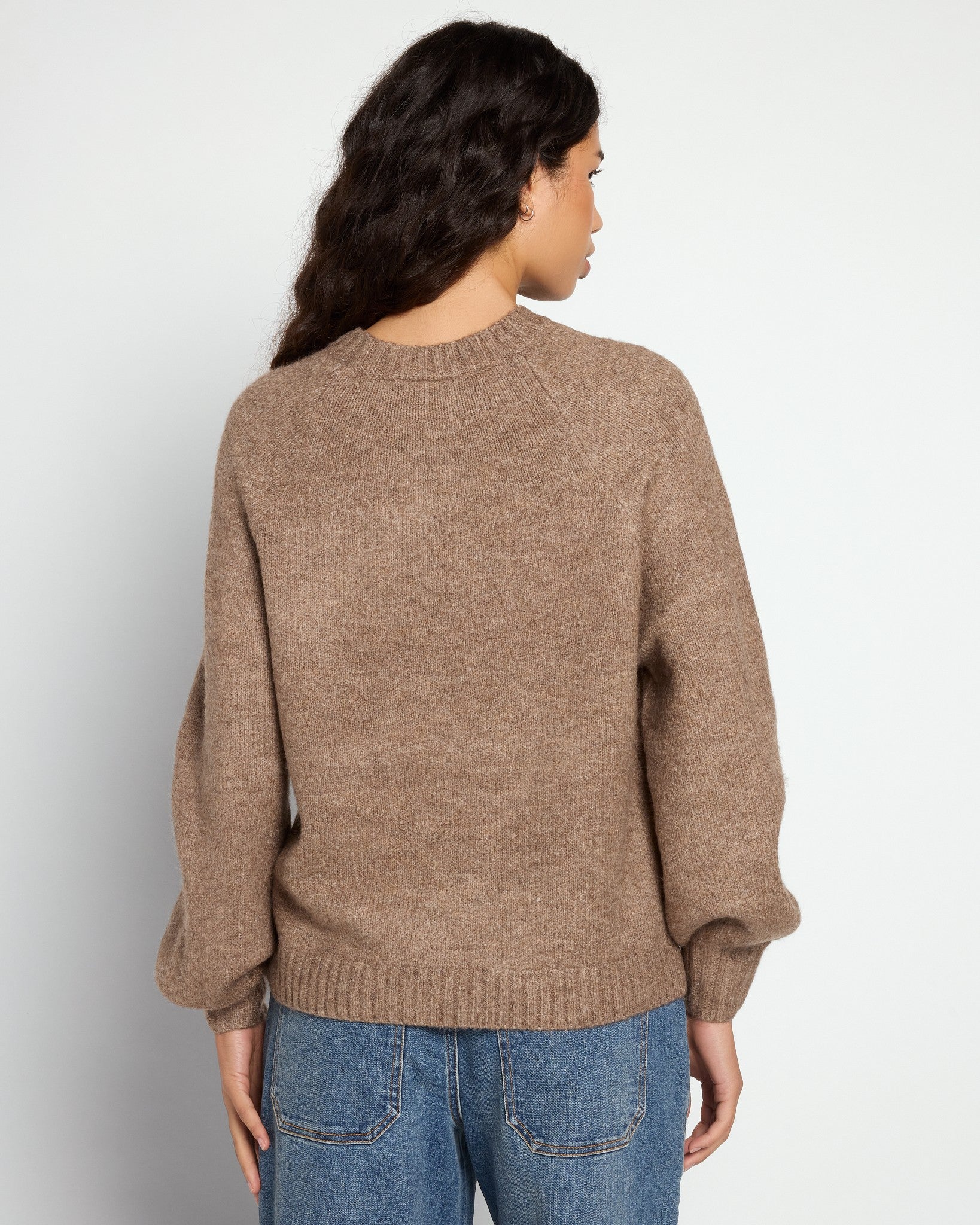 Balloon Sleeve Crewneck Sweater - Image 11