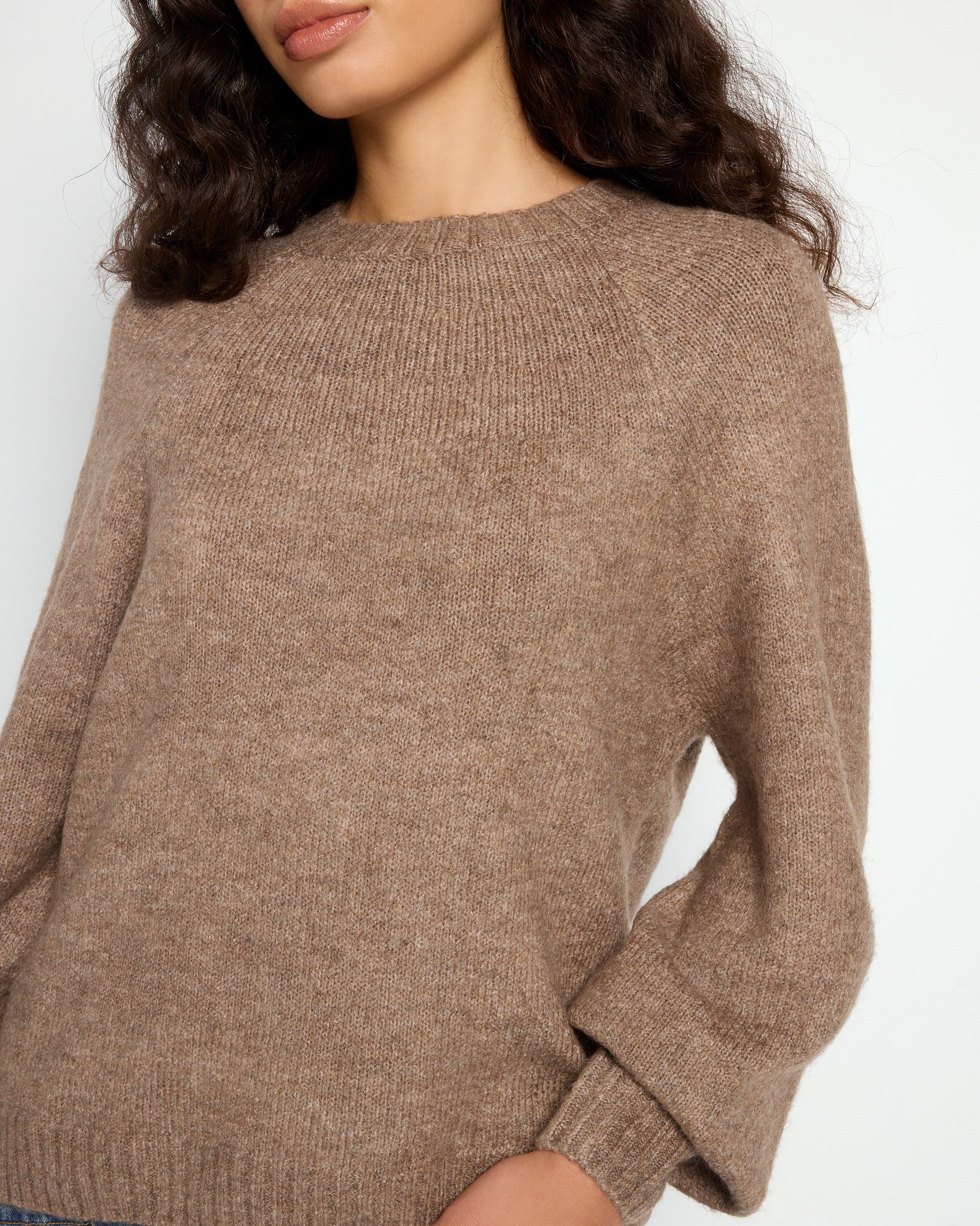 Balloon Sleeve Crewneck Sweater - Image 12