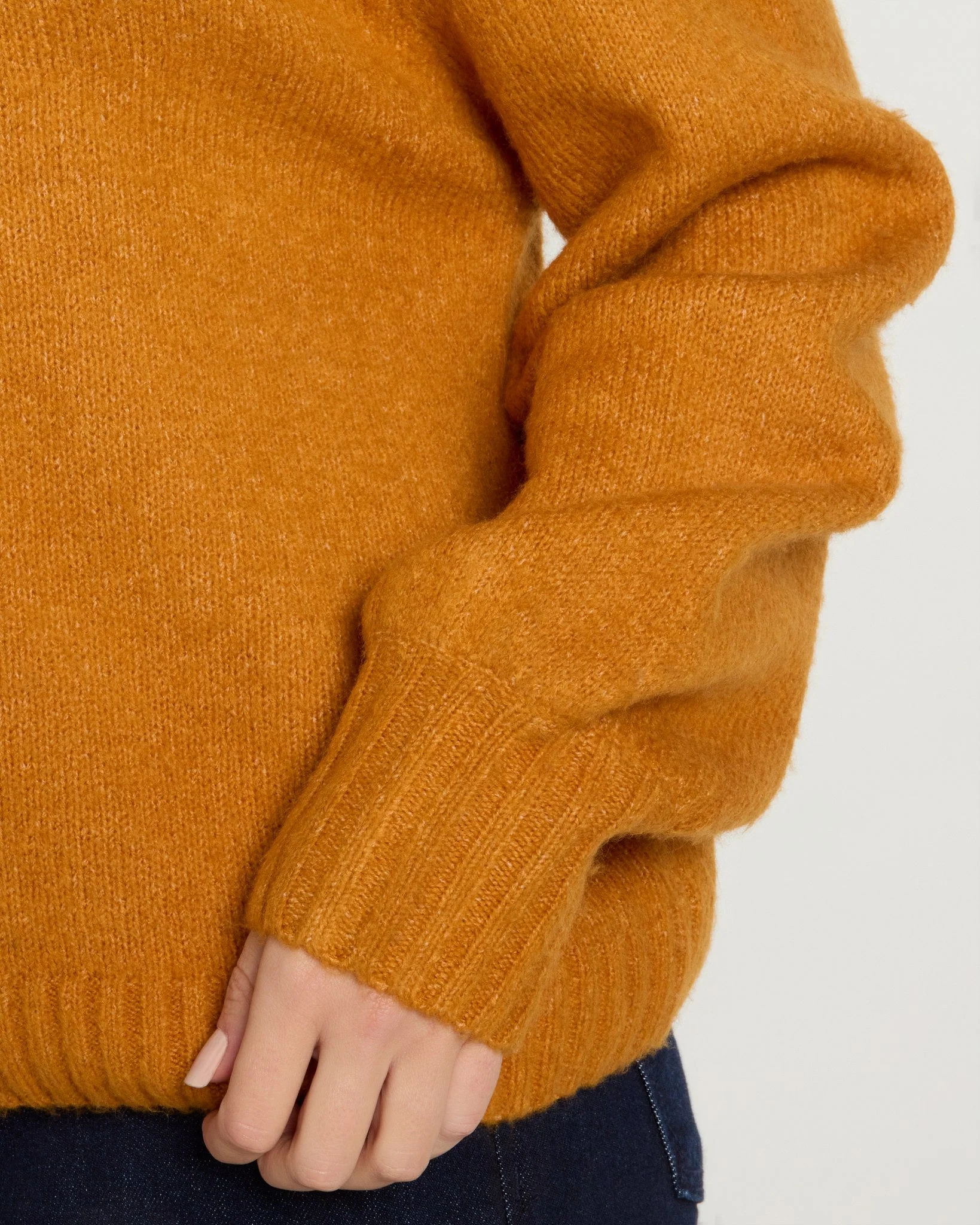 Balloon Sleeve Crewneck Sweater - Image 3