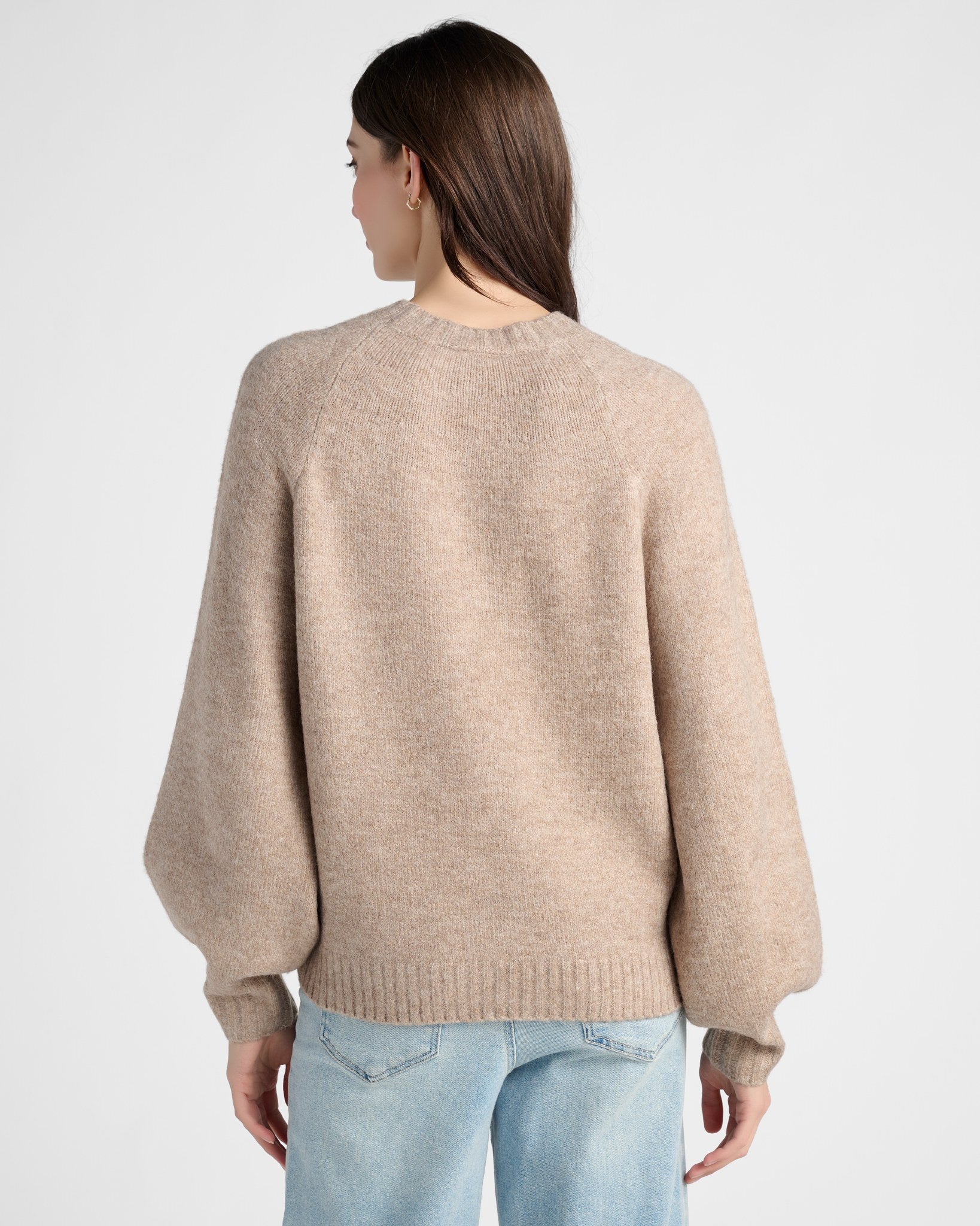 Balloon Sleeve Crewneck Sweater - Image 7