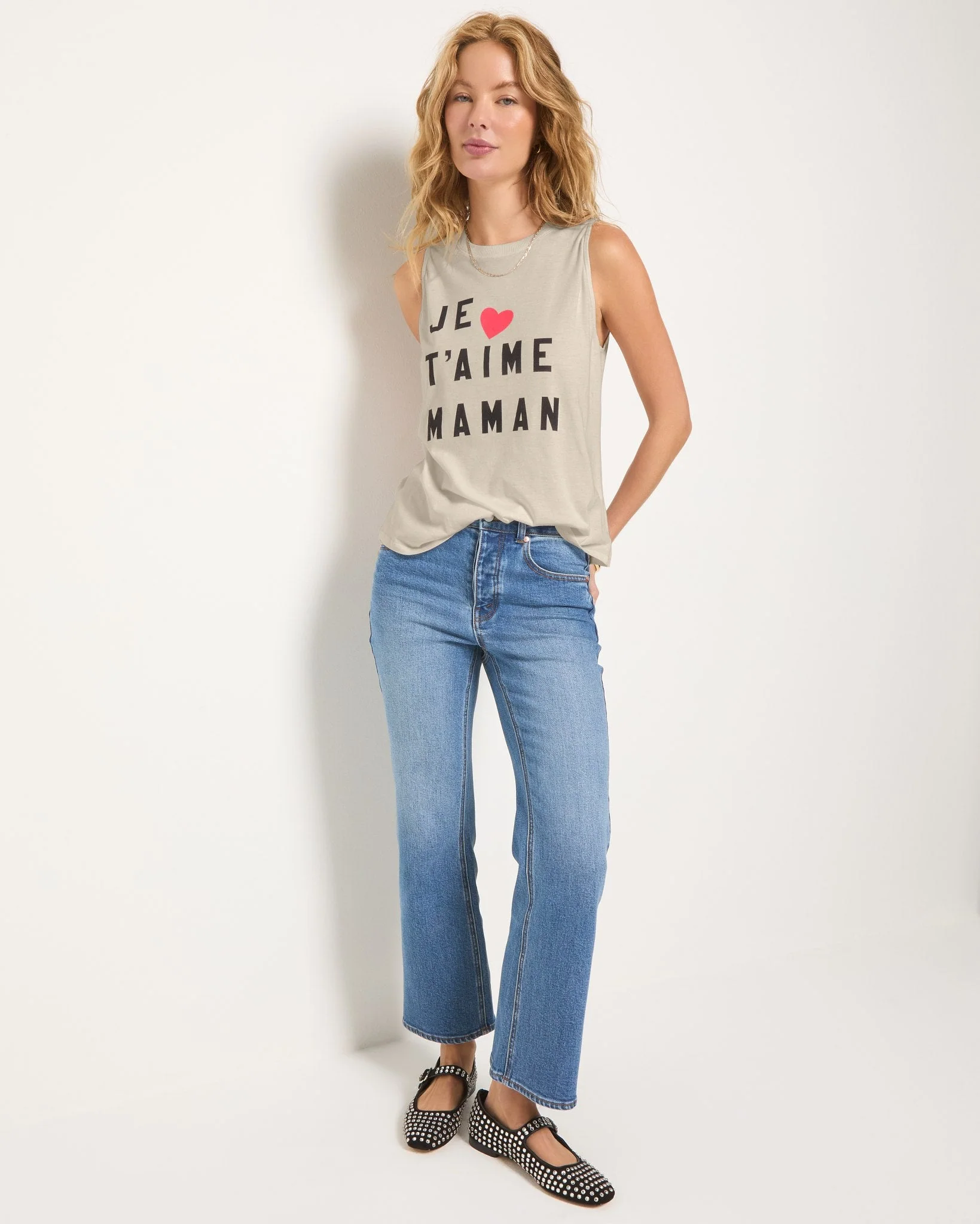 Grace "Je T'aime Maman" Graphic Muscle Tank - Image 3