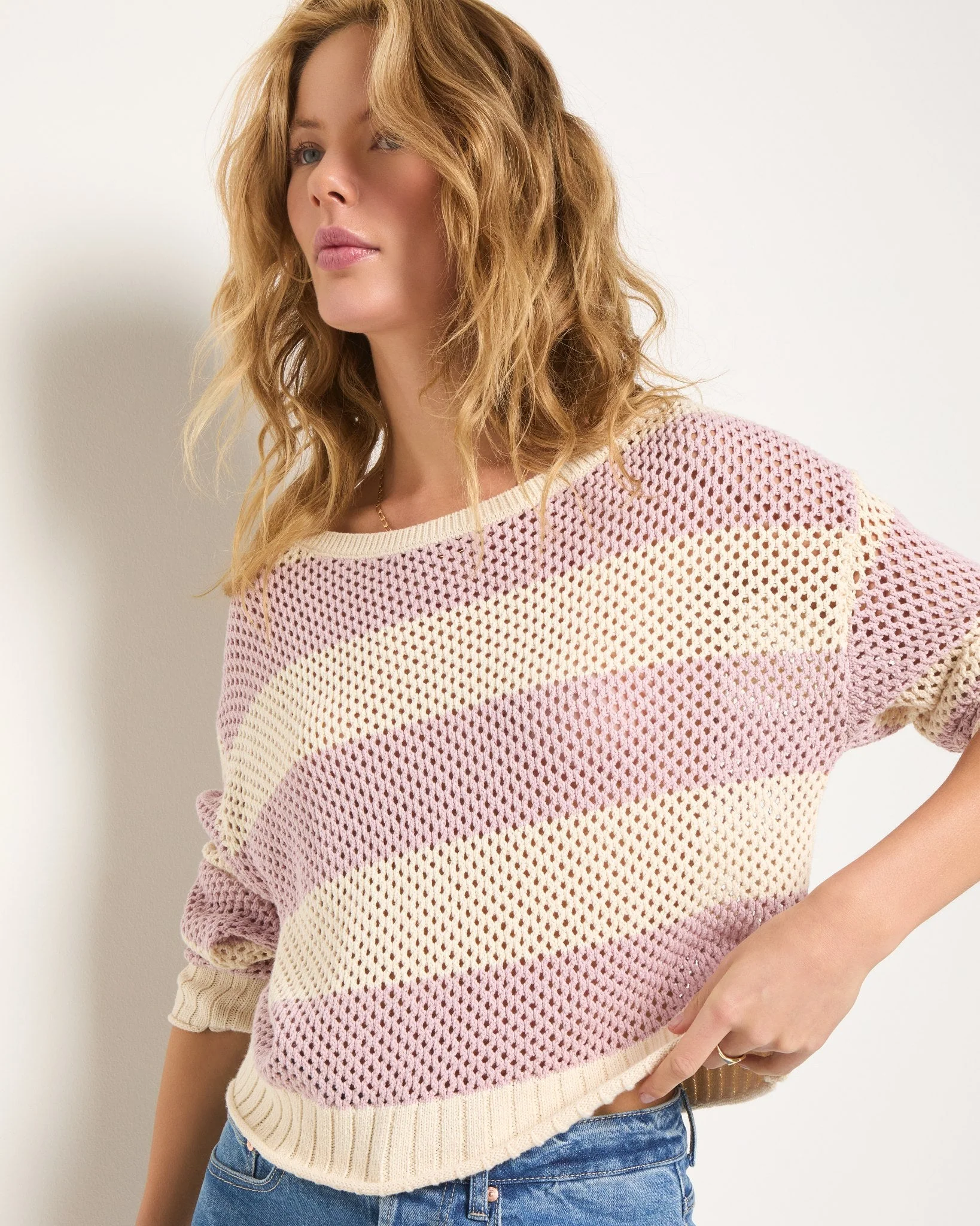Mariner Striped Mesh Sweater - Image 4