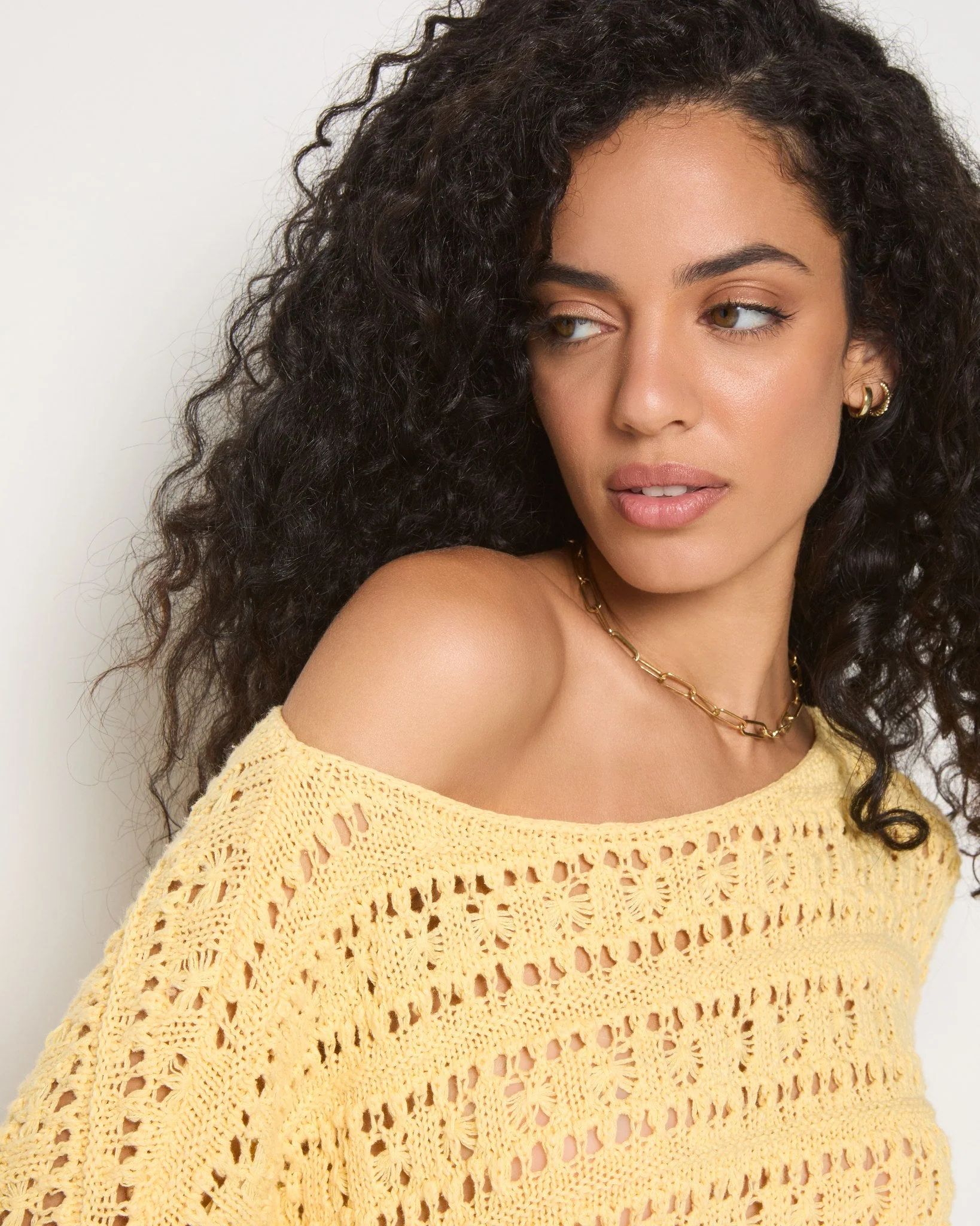 Sage Off Shoulder Pointelle Sweater - Image 10
