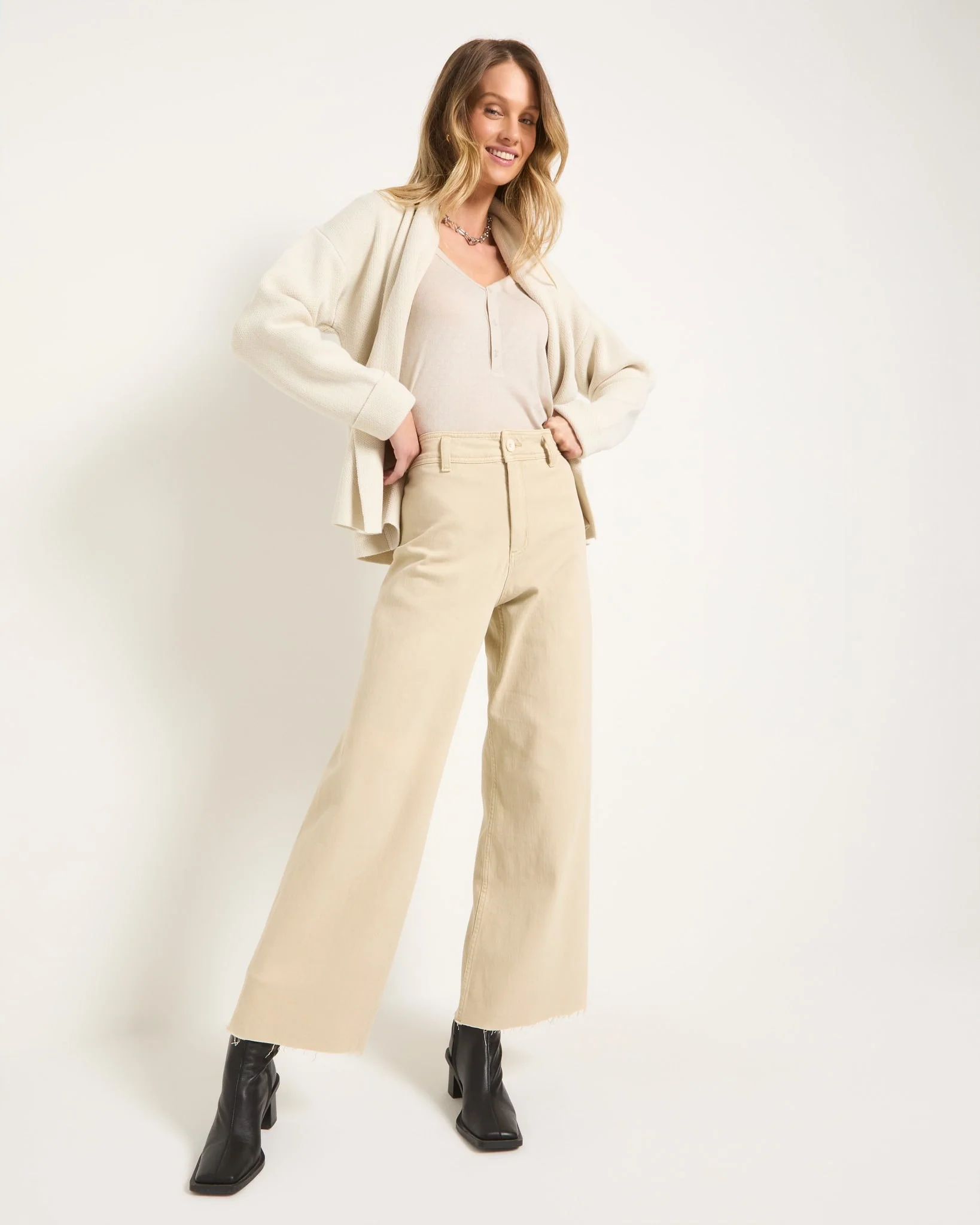 Salty Wide Leg Twill Cropped Pant - Image 6