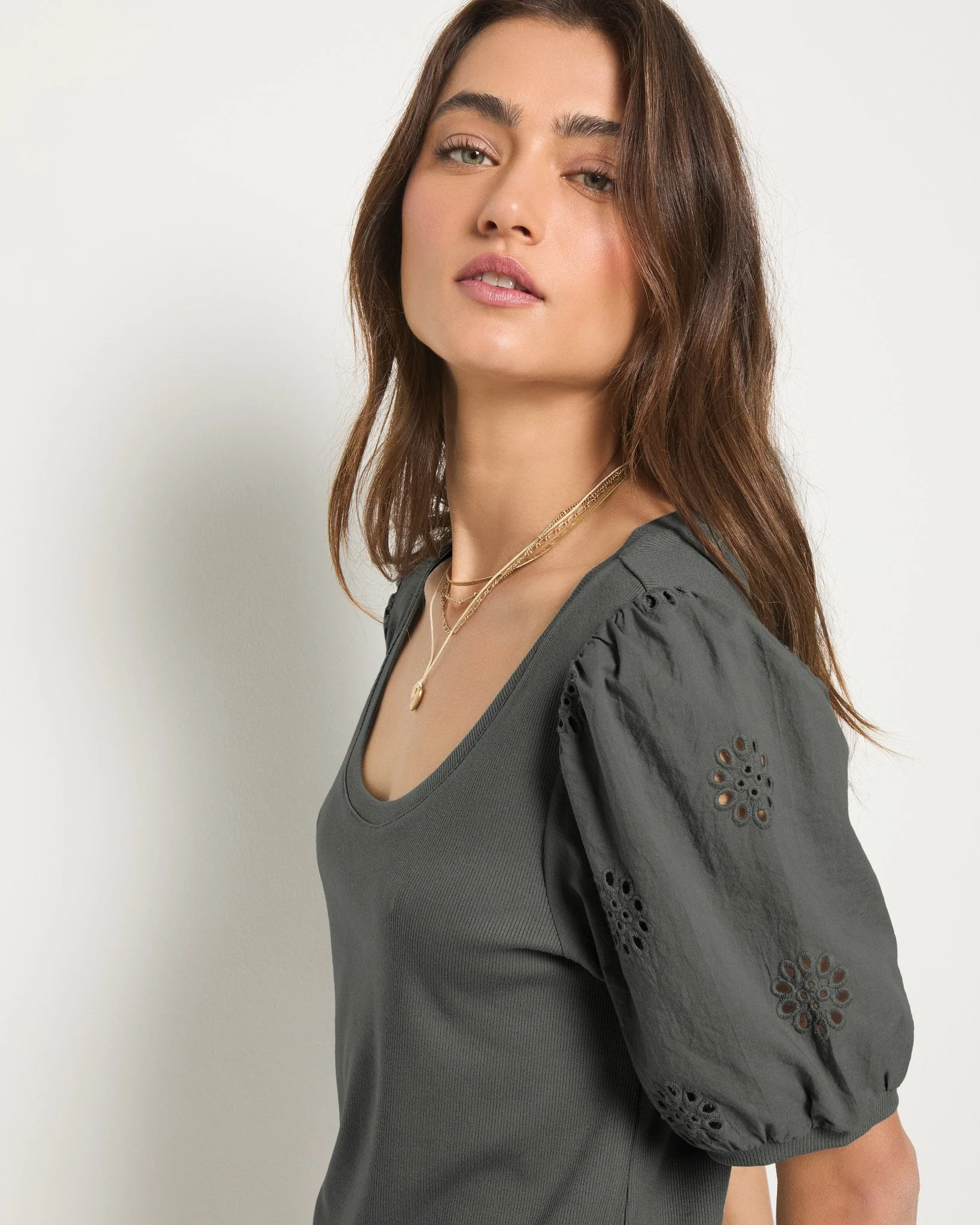 Seaglass Eyelet Sleeve Tee - Image 3