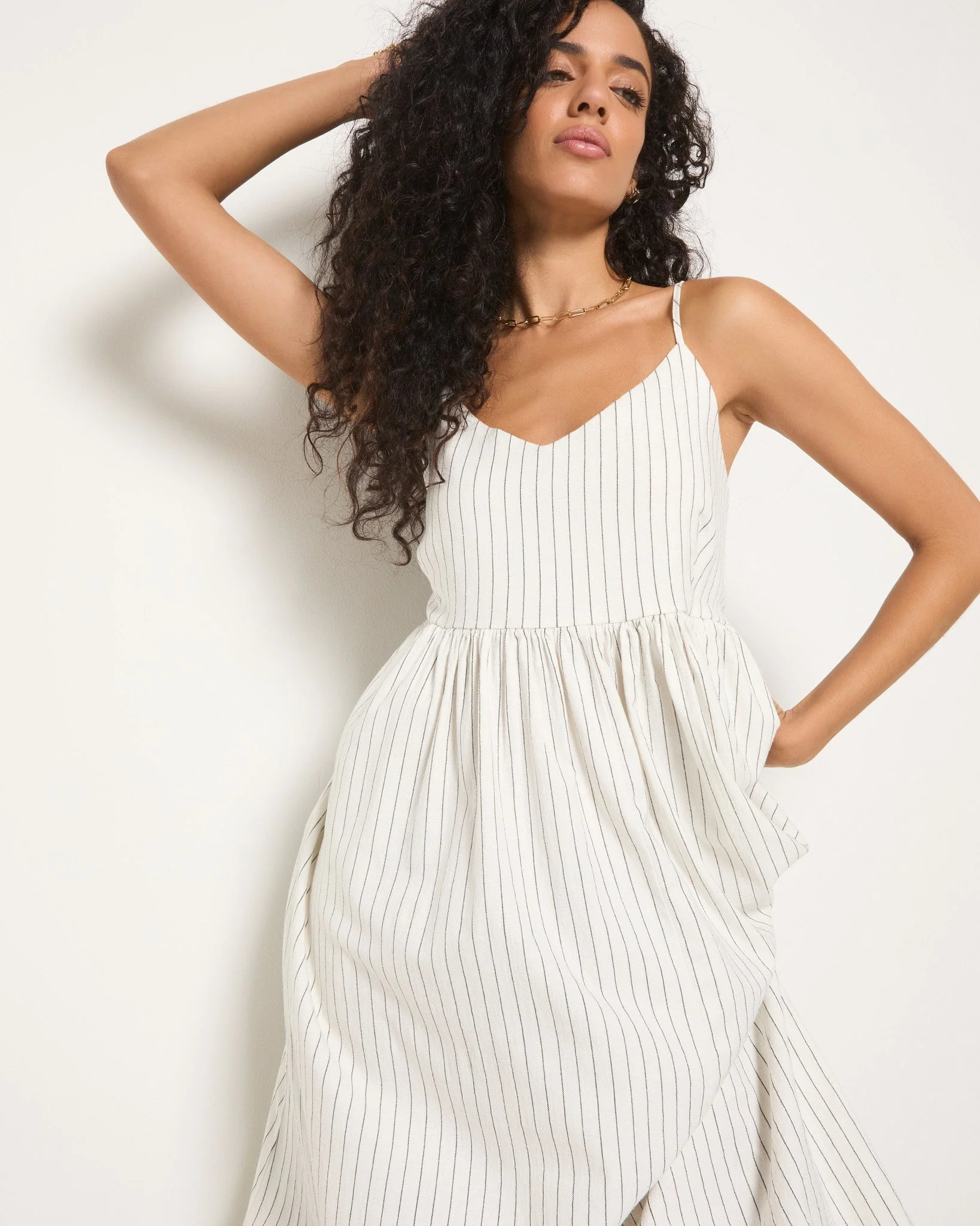 Shores Stripe Linen Maxi Dress - Image 9