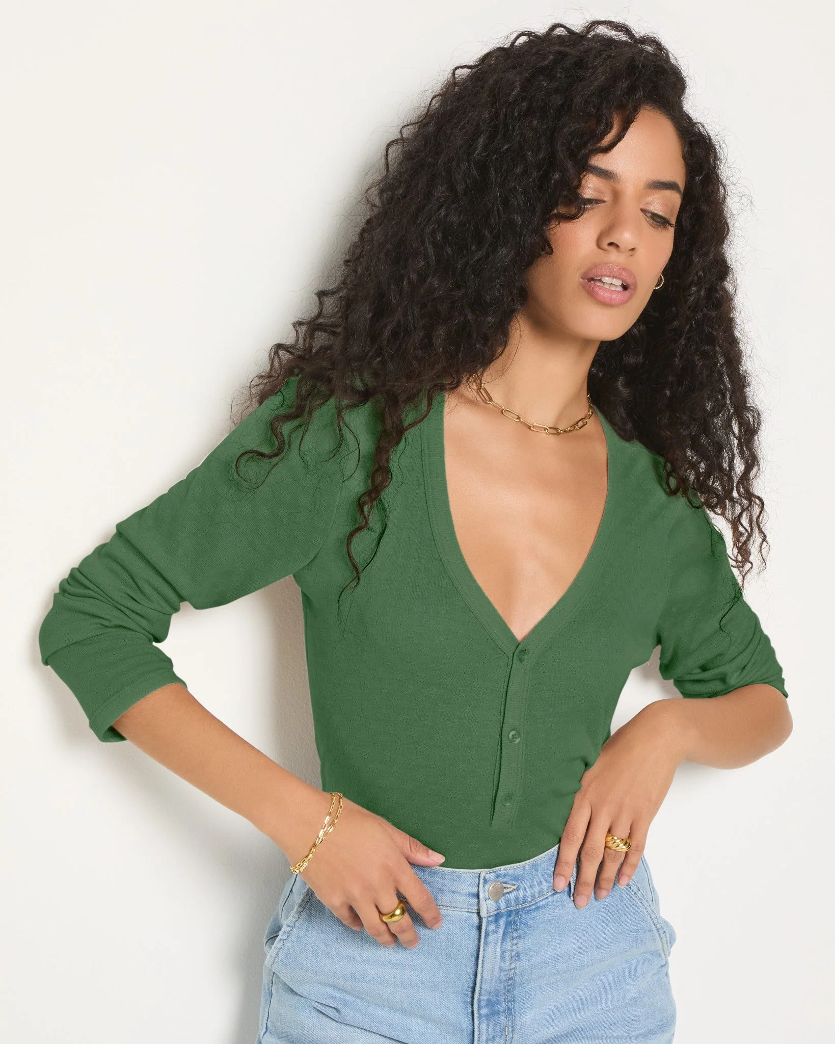 Vista Pointelle Henley Top - Image 4